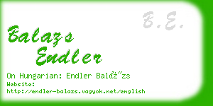 balazs endler business card